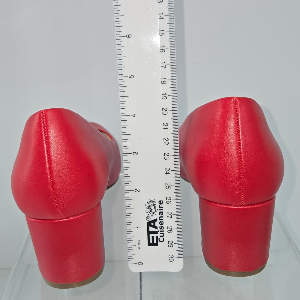 Dream Pairs Women Red Round Toe Low Block Heel Pumps SDPU2462W Size 6.5 - Picture 3 of 9